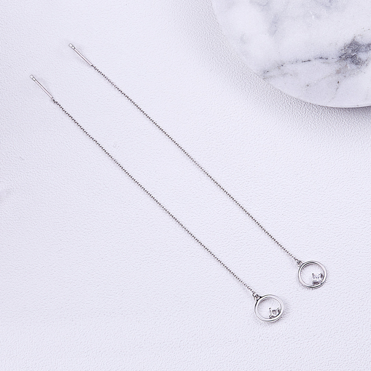925 Sterling Silver Plated Platinum Pavé Setting CZ Earrings for Women