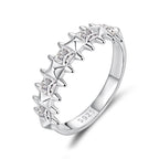 925 Sterling Silver 0.24cm White Gold Plated Ring with CZ for Women Size 6