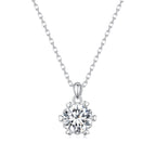 925 Sterling Silver Moissanite Necklace 39cm+5cm Length for Women