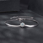 925 Sterling Silver Moissanite 0.50 Carat Bracelet with Pavé Setting and White Gold Plating for Women