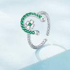 925 Sterling Silver Platinum Plated CZ Ring for Women