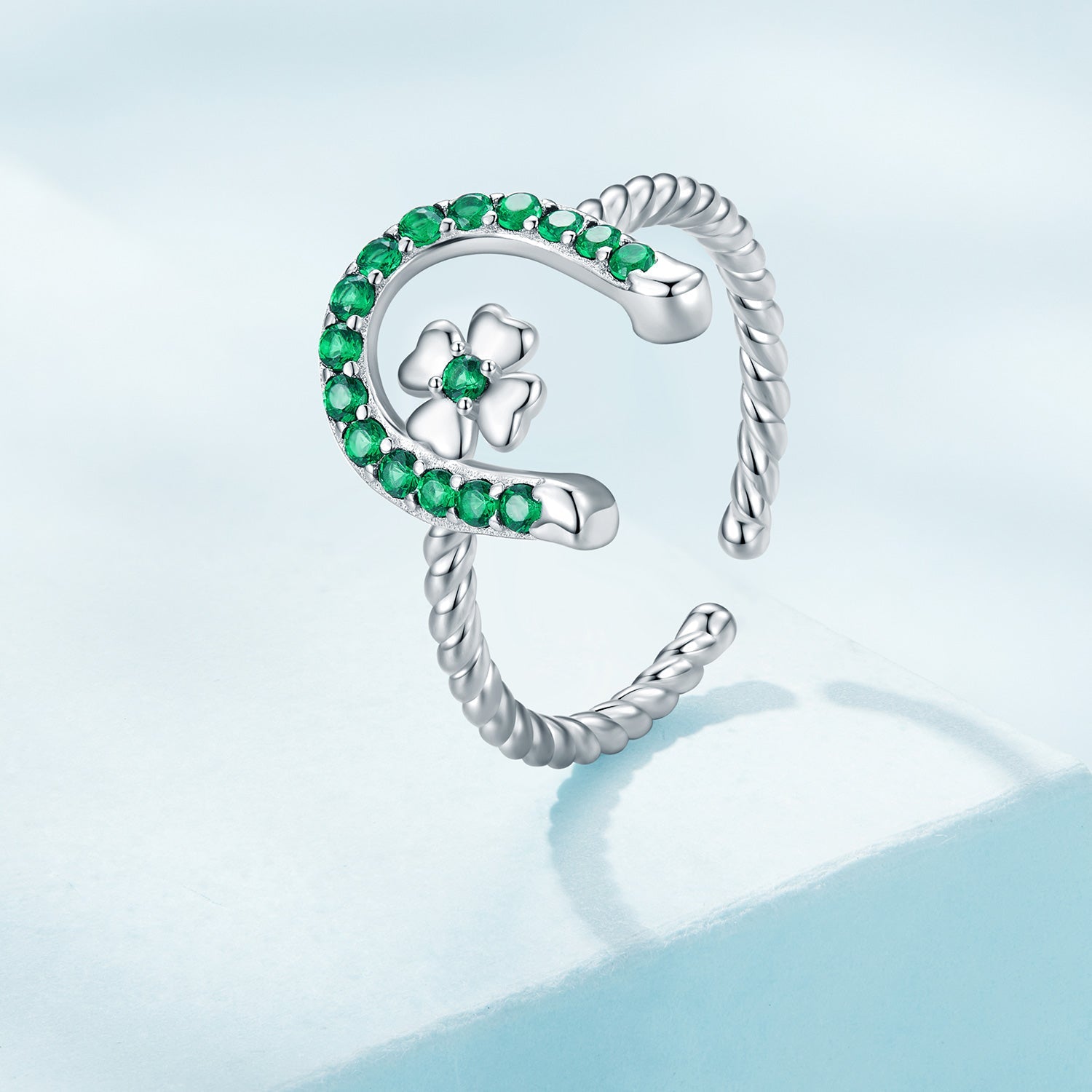 925 Sterling Silver Plated Platinum CZ Ring for Women