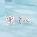 925 Sterling Silver Earrings with Quality Shell Pearl, Size 1*1.2cm for Women