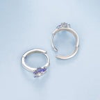 925 Sterling Silver White Gold Plated Enamel CZ Hoop Earrings for Women