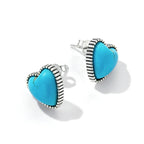 925 Sterling Silver Oxidized Turquoise Earrings for Women