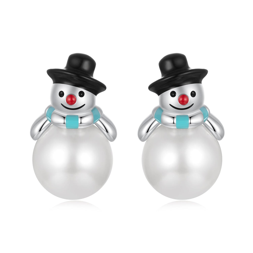 925 Sterling Silver White Gold Plated Quality Shell Pearl Earrings
