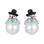 925 Sterling Silver White Gold Plated Quality Shell Pearl Earrings