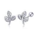 925 Sterling Silver Oxidized Pavé Setting CZ Earrings