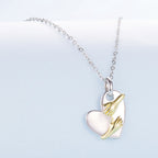 925 Sterling Silver + Plated White Gold + Plated Gold 1.8*1.2cm Necklace for Women