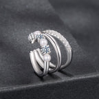925 Sterling Silver Earrings with Moissanite and Freshwater Pearl for Women, 1.2*1.7cm, White Gold Plated