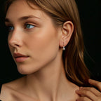 925 Sterling Silver & Moissanite 0.30 Carat Earring with Freshwater Pearl for Women