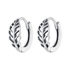 925 Sterling Silver Oxidized Earrings 12*5mm