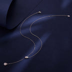925 Sterling Silver Moissanite Necklace with 3 Stone Sizes for Women