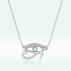 925 Sterling Silver Opal Necklace with CZ and Platinum Plating, Adjustable Length 45cm, Women’s Jewelry