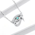 925 Sterling Silver Opal Necklace with CZ and Platinum Plating, Adjustable Length 45cm, Women’s Jewelry
