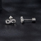 925 Sterling Silver & Moissanite Earrings 0.005ct for Women