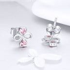 925 Sterling Silver Platinum Plated Pavé Setting CZ Earrings