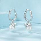 925 Sterling Silver Earrings with Quality Shell Pearl and CZ for Women