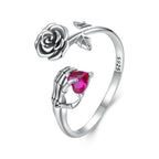 925 Sterling Silver Ring with Pavé Setting CZ, Width 0.15cm, Women's Jewelry