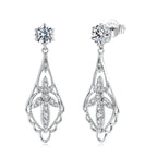 925 Sterling Silver 0.50 Carat Moissanite Earrings with White Gold Plating for Women