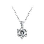 925 Sterling Silver Moissanite Plated Platinum Necklace for Women, 6.5mm, Style L, 400mm Length