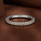 925 Sterling Silver Moissanite 0.03ct Ring Size 6