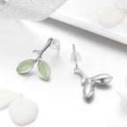 925 Sterling Silver Earrings with Synthetic Opal 1.5*1.3cm
