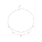 925 Sterling Silver Plated White Gold Moissanite Necklace 400+50mm for Women