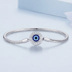 925 Sterling Silver Bracelet with CZ & Resin, Size 17.0
