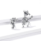 S925 Oxidized Silver Earrings Size 1.5*1cm, 2.4*1.3cm for Women