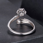 925 Sterling Silver 1 Carat Moissanite Ring for Women