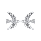925 Sterling Silver Oxidized CZ Earrings for Women