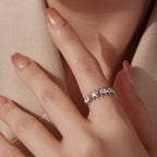 925 Sterling Silver 0.24cm White Gold Plated Ring with CZ for Women Size 6