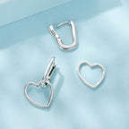 925 Sterling Silver Earrings with Love Pendant for Women