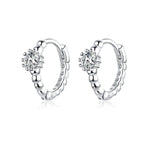 925 Sterling Silver Earrings with Pavé Setting CZ - 1cm for Women