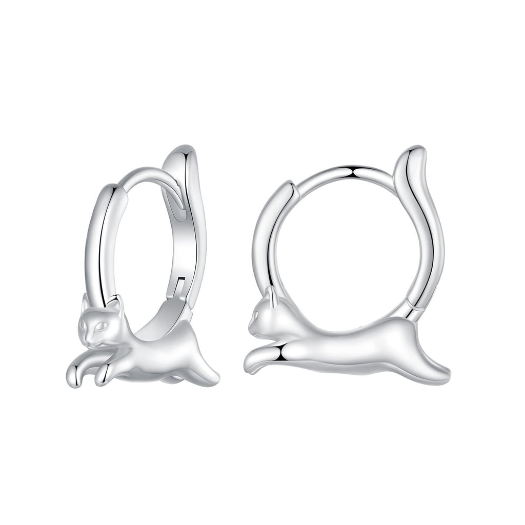 925 Sterling Silver Earrings for Women, Size 15*4mm, Inner Diameter 10mm, Plated Platinum