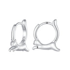 925 Sterling Silver Earrings for Women, Size 15*4mm, Inner Diameter 10mm, Plated Platinum