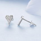 925 Sterling Silver White Gold Plated Pavé CZ Earrings