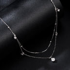 925 Sterling Silver Plated White Gold Moissanite Necklace 400+50mm for Women