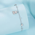 925 Sterling Silver Bracelet with Pavé Setting CZ, 150+60mm Length for Women