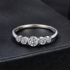 925 Sterling Silver Moissanite Ring Size 6, 0.20ct, Plated White Gold for Women
