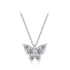 925 Sterling Silver Plated White Gold Moissanite Necklace 40+5cm for Women