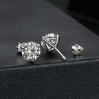 925 Sterling Silver Moissanite Earring 0.7cm White Gold Plated for Women