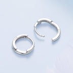 925 Sterling Silver Earrings with Pavé Setting CZ in White Gold for Women