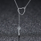 925 Sterling Silver Necklace 55cm with Heart Pendant for Women