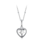 925 Sterling Silver Plated White Gold Necklace 40+5cm with 1.8*1.0cm Pendant for Women