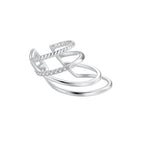 925 Sterling Silver Earrings with CZ and White Gold Plating
