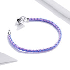 925 Sterling Silver Oxidized Silver Leather 17cm Bracelet