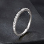 925 Sterling Silver 0.01ct Moissanite Ring in Size 8A