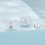 925 Sterling Silver Earrings for Women, 0.8*1.1cm, Plated White Gold